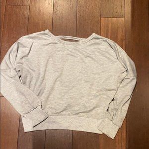 SHEIN Women Grey Criss Cross Open Back Crop Top Size Large